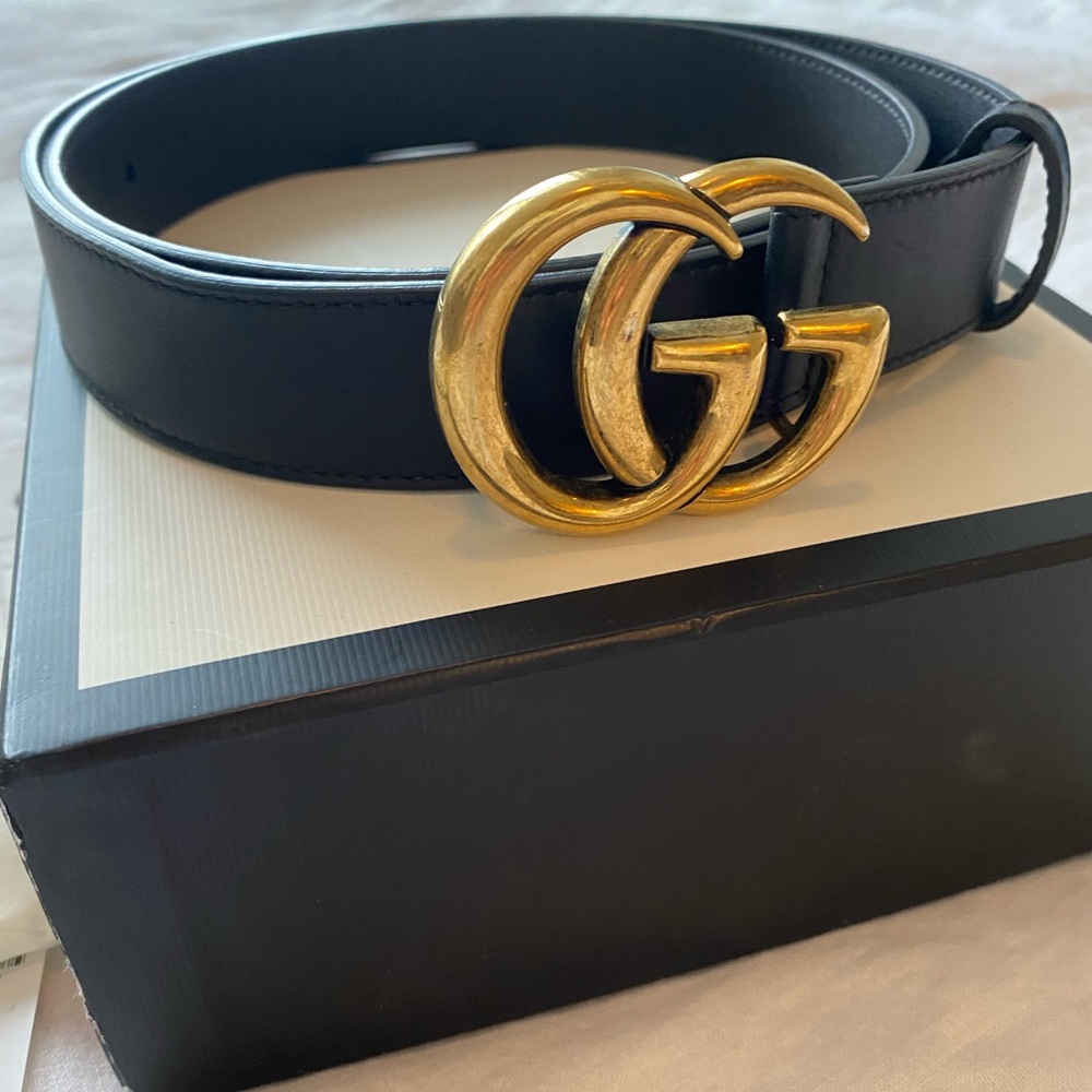 Gucci Leather Belt with Double G Buckle